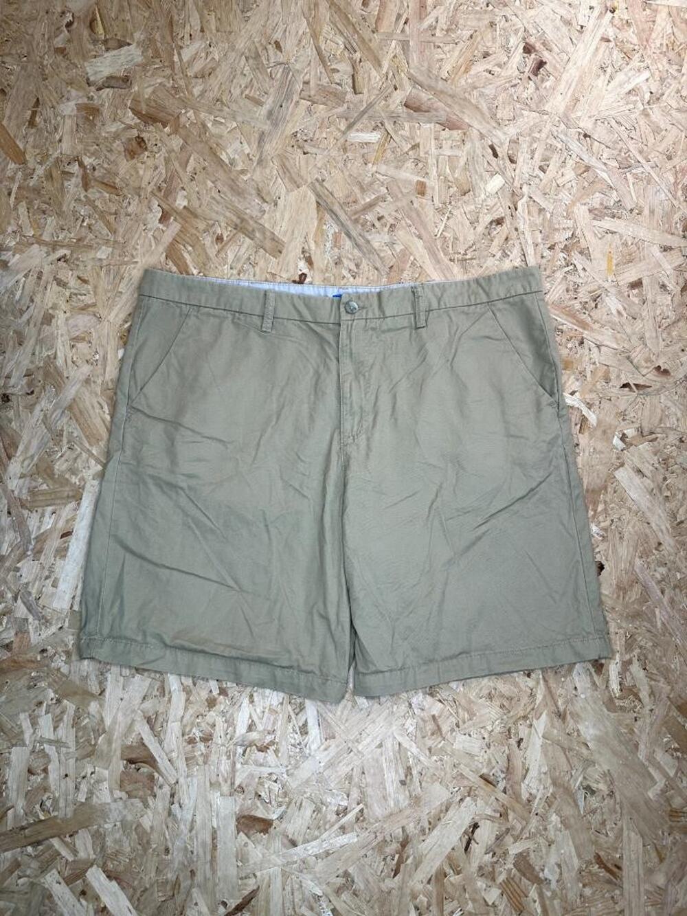 David Taylor Mens Chino Shorts Size 42 Beige Tan Cotton Flat Front Casual